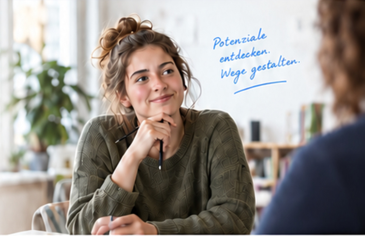 Junge Frau in einem persönlichen Beratungsgespräch